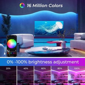 RiXME 10m LED Strip Lights RGB With Voice and Music Sync APP & Remote Control 24-Volt - Image 9