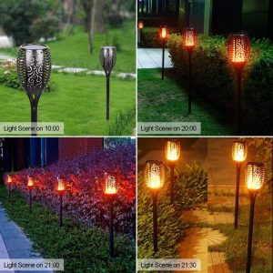1-Piece 96-LED Waterproof Solar Flame Torch Lights For Outdoors - Image 6