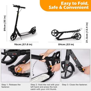 Big Wheels Scooter for Adults with Disc Brakes and Double Shock Absorption - Image 5