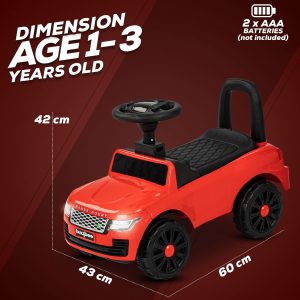 1-3 Years Rover Push Ride on Baby Car, Baby Ride on Car & Unnder-seat Box (W60 x D43 x H42)cm - Image 8