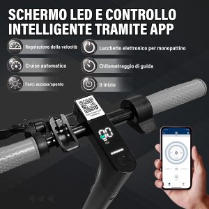 Lenzod Folding Electric Scooter for Adults - 25 km/h , 350W Motor, 8.5" Solid Tires with App Control & Dual Brake System - Image 7