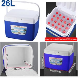 26-L Polyethylene Insulated Cooler Box With Carrying Handle - Blue - Image 4
