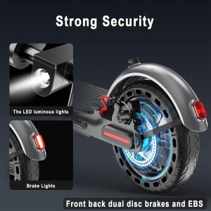Lenzod Folding Electric Scooter for Adults - 25 km/h , 350W Motor, 8.5" Solid Tires with App Control & Dual Brake System - Image 5