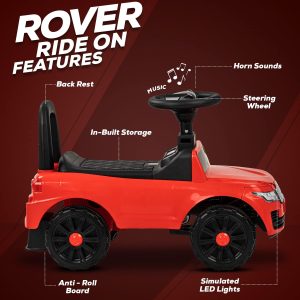 1-3 Years Rover Push Ride on Baby Car, Baby Ride on Car & Unnder-seat Box (W60 x D43 x H42)cm - Image 5