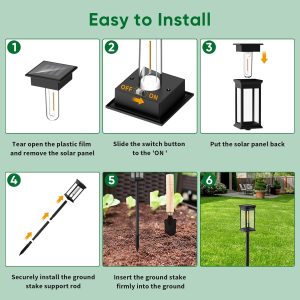 Solar Pathway Lights Outdoor Waterproof IP65 Bright Solar Landscape Lights - Image 4
