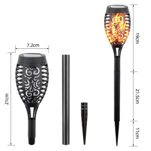 1-Piece 33-LED Waterproof Solar Flame Torch Lights For Outdoors - Image 8