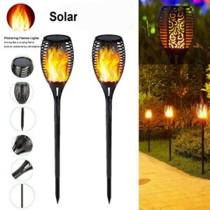 1-Piece 33-LED Waterproof Solar Flame Torch Lights For Outdoors - Image 5
