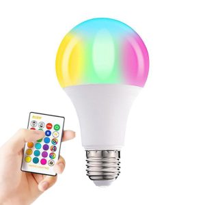 RiXME E27 RGB LED Coloured Light Bulb,5W Colour Changing Dimmable Edison Screw lamp with IR Remote Control - Image 3