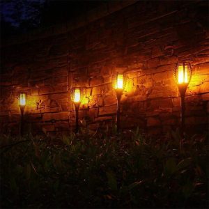 1-Piece 33-LED Waterproof Solar Flame Torch Lights For Outdoors - Image 3