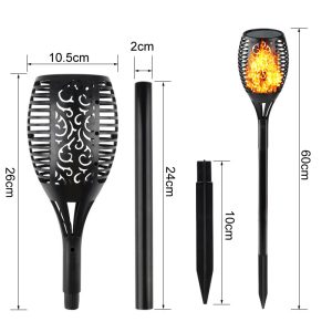 1-Piece 96-LED Waterproof Solar Flame Torch Lights For Outdoors - Image 8