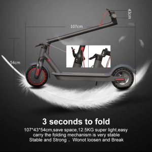 Lenzod Folding Electric Scooter for Adults - 25 km/h , 350W Motor, 8.5" Solid Tires with App Control & Dual Brake System - Image 8