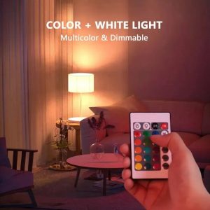 RiXME E27 RGB LED Coloured Light Bulb,5W Colour Changing Dimmable Edison Screw lamp with IR Remote Control - Image 7