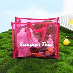 Summer Large Women Neon Transparent Beach Bag - Image 3
