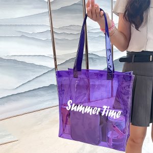 Summer Large Women Neon Transparent Beach Bag - Image 4