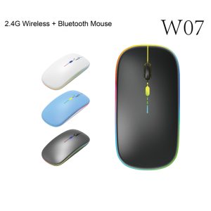 AOAS W07 Wireless Mouse Rechargeable USB & BLUETOOTH
