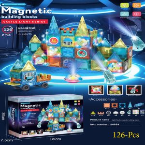 Deluxe 3D Light-Up Magnetic Building Blocks - 126pcs