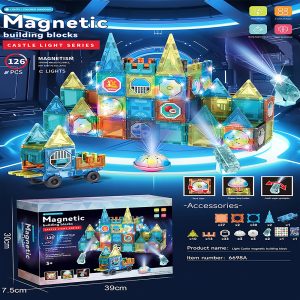 Deluxe 3D Light-Up Magnetic Building Blocks - 126pcs