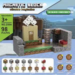 98-Pcs Magnetic Blocks Build Mine Magnet World Set for Boys & Girls