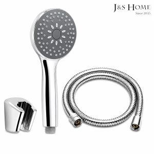 J&S 3-Pieces Shower Heads with Hose and Holder Set, jS185582