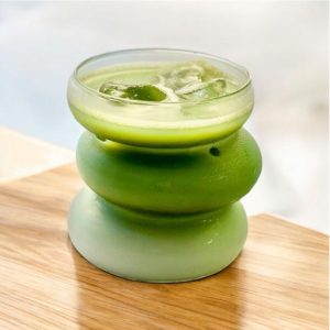 Matcha Latte Heat Resistant Clear Glass Tea Cup - 430ml