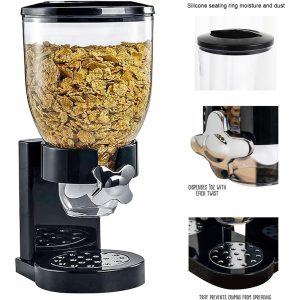 Single Cereal & Dry Food Dispenser Black - Image 3