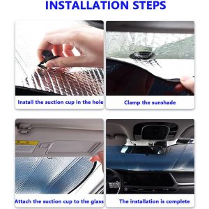 Foldable Universal Anti UV Rays Windshield Sun Shade (W130 x H60)cm - Image 5