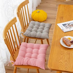 Linen Chair Cushions 40 x 40 cm Pillow with Soft Laces - Image 4