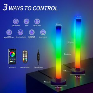 2-Pcs Smart LED Light Bars with Music Sync, App and Remote Control - Image 3