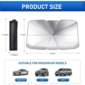 Windshield Sun Shade for Car Protect Vehicle from UV Sun and Heat - Image 7