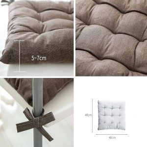 Linen Chair Cushions 40 x 40 cm Pillow with Soft Laces - Image 7