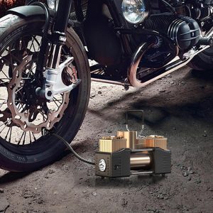 Electric Air Pump, Tyre Inflator, 12-V Dual Cylinder Gas Generator with Pressure Measurement and Lighting - Image 5