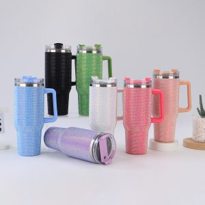 Stainless Steel Insulated Travel Coffee Mug Double Wall Leak Resistant Vacuum Tumbler with Straw