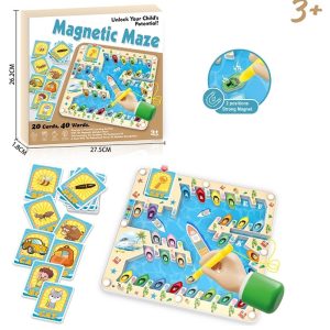 Magnetic Running Pen Alphabet Letter Tracing Board Traffic Puzzle Learning Board - Boat - Image 2