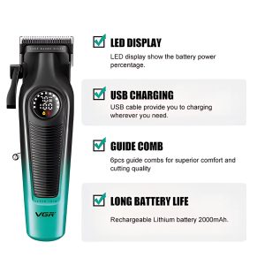 VGR 196 Professional Hair Clipper DLC Blade LED - Image 4