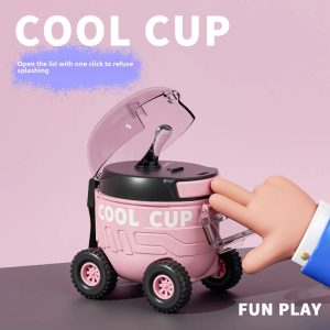Mars Shaped Cool Car Straw Water Bottle - 550ml