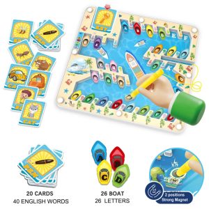 Magnetic Running Pen Alphabet Letter Tracing Board Traffic Puzzle Learning Board - Boat