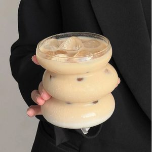 Matcha Latte Heat Resistant Clear Glass Tea Cup - 430ml - Image 3