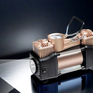 Electric Air Pump, Tyre Inflator, 12-V Dual Cylinder Gas Generator with Pressure Measurement and Lighting - Image 3