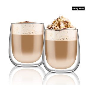 200ml 2-Pcs Danny Home Double Walled Cappuccino Glasses Set