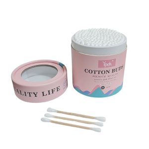 Ipek White Cotton Buds Round Box Quality Time 200-pcs (Wood)