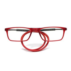 High-Quality Magnetic Hanging Rubber Neck Reading Eye Glasses - Red