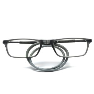 High-Quality Magnetic Hanging Rubber Neck Reading Eye Glasses - Grey