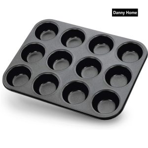 Danny Home Carbon Steel Premium quality , Non-stick Muffin Baking Pan & Cupcake Tray 12 Cup 37cm
