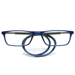 High-Quality Magnetic Hanging Rubber Neck Reading Eye Glasses - Blue