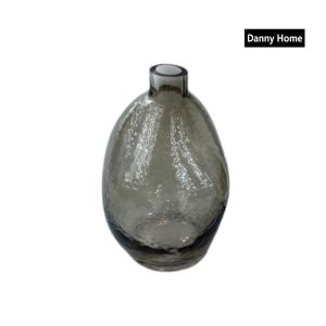 Danny Home Glass Plant Vase Grey 15-cm