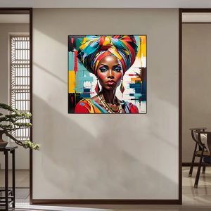 Wall Art African Woman For Living Room 80x80cm