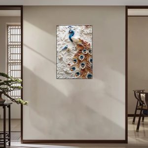 Wall Art Peacock For Living Room 60x80cm
