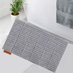 Danny Home Luxury Bath Mat Absorbent Non-Slip Washable Shaggy Bathroom Rug 50X80CM - Grey