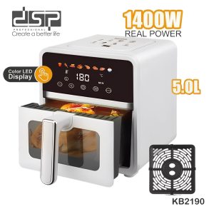 DSP KB2190, Digital Air Fryer – 1400W with LED Display & 8 Preset Menus 5-Ltr