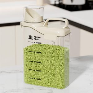2500ml Cereal Storage Containers, Airtight Plastic Kitchen Storage Boxes with Flip-Top Lid